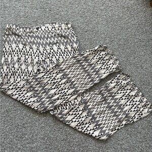 Zara Black and Cream Patterned Trousers